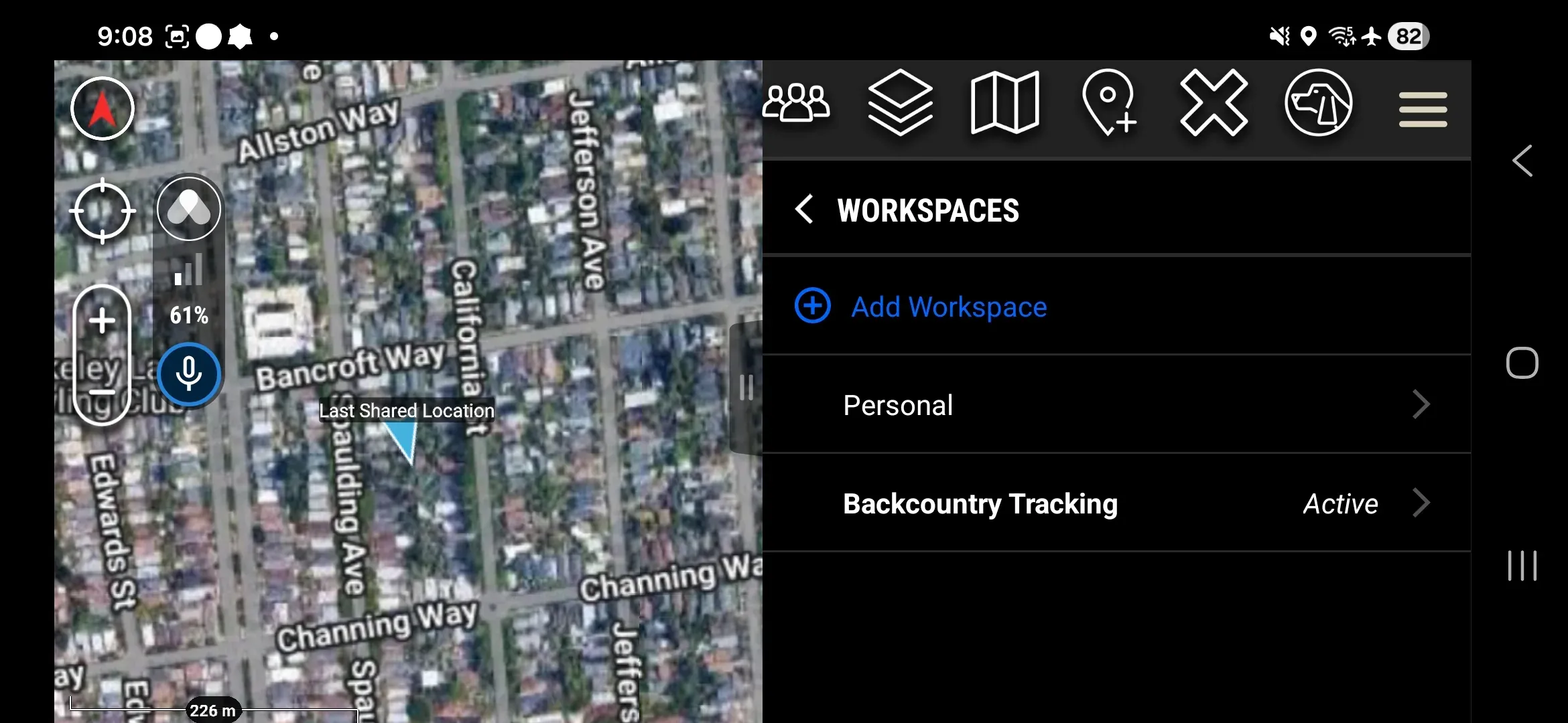 Active Workspace screen showing Workspace list and Join a new Workspace option