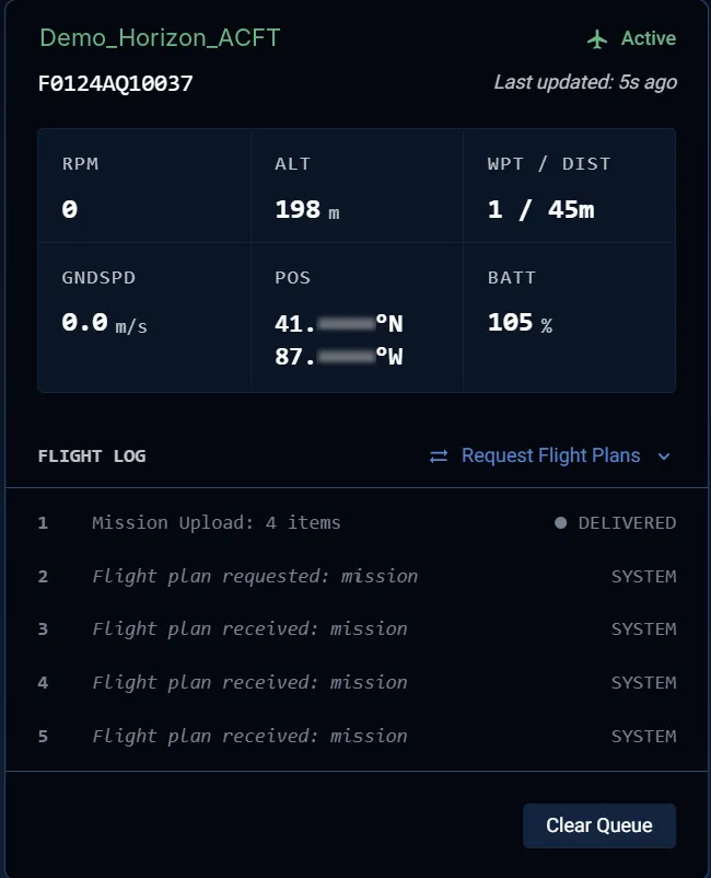 Horizon UI — Flight Log, Delivered