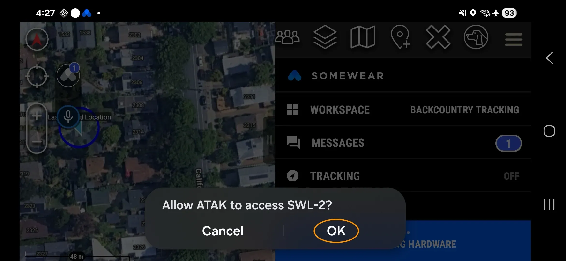 Android USB access prompt