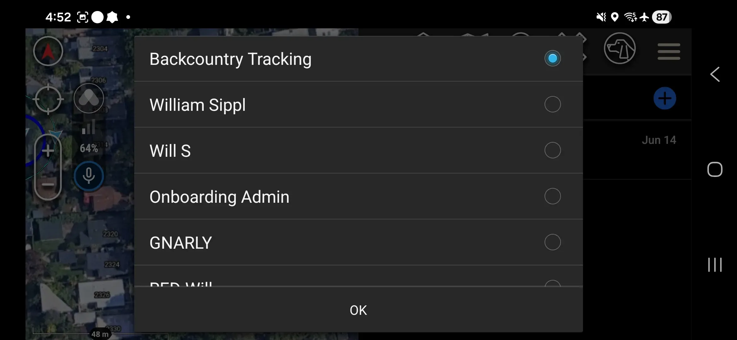 Messages screen showing "+" button in top right and recipient list with Workspace chat as the first option