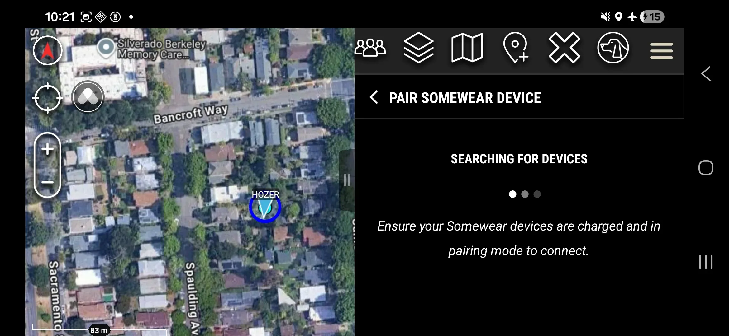 The plugin scans for nearby Nodes before the device list appears