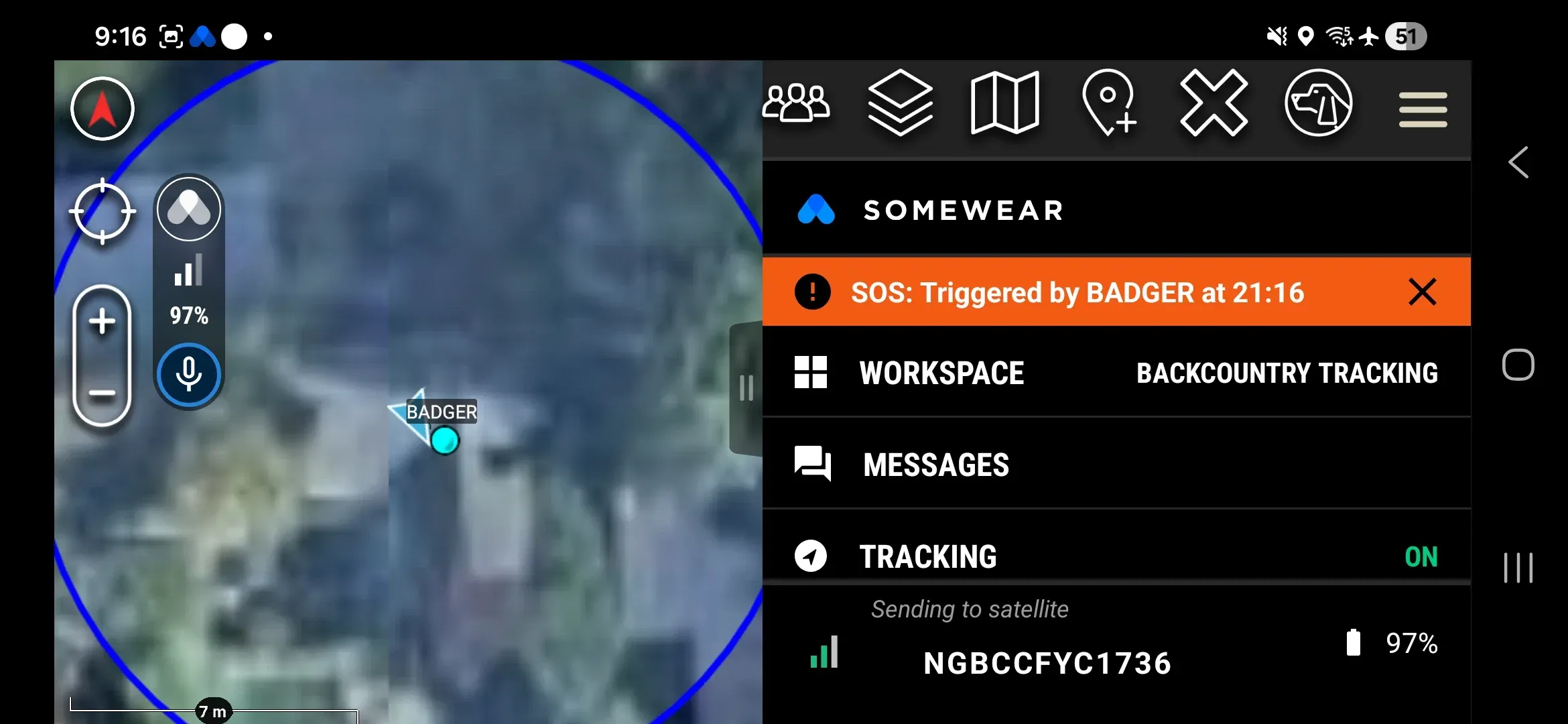 Plugin showing SOS banner notification at top of screen