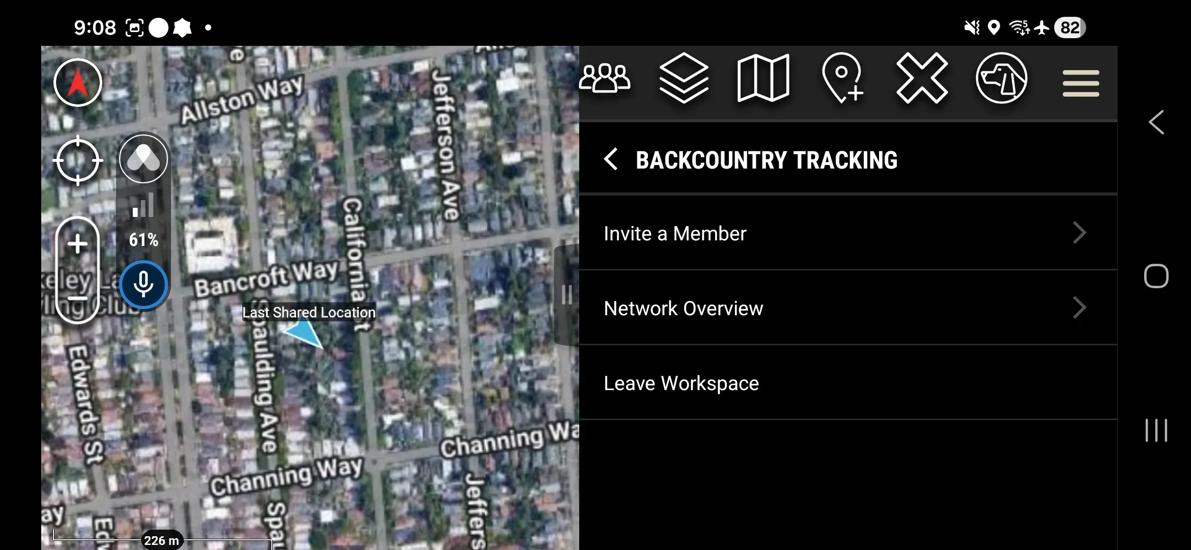 Workspace detail screen showing Invite a Member, Leave Workspace, and Set as Active Workspace buttons